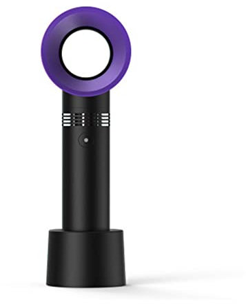 JKIOHO Portable Bladeless Fan USB Rechargeable Mini Fan Handheld Air Conditioning Cooling Dryer 3 Speeds for Essential Eyelash Extension Supplies Kids Travel Camping Office, Black