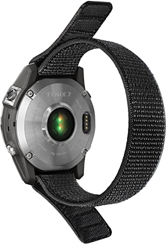 Songsier Fenix 7 Armband, 22mm Klettverschluss Nylon Soft Light Ersatzarmband, Schnell Trocknendes Breathable Sportarmband für Fenix 8 47mm, Fenix 7 Solar, Fenix 6, Fenix 6 Pro, Fenix 5, Fenix 5 Plus