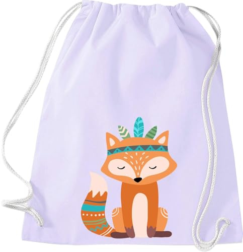 Kleckerliese Turnbeutel Schule Kindergarten mit Tiermotiv Fuchs Tiere Indianer Kinder Rucksack Tasche
