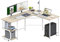 Ulifance L Shape Desk 175 * 135cm with Shelves Reversible Round Corner Computer Desk Gaming Table Workstation for Home Office Large Beige
