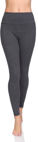 SOFTSAIL Leggings 95% Cotton Womens Leggings High Waist Leggings Full Length Ladies High Waisted Leggings Tummy Control Lady Legging Stretchy Pants Free Time Relax Walking