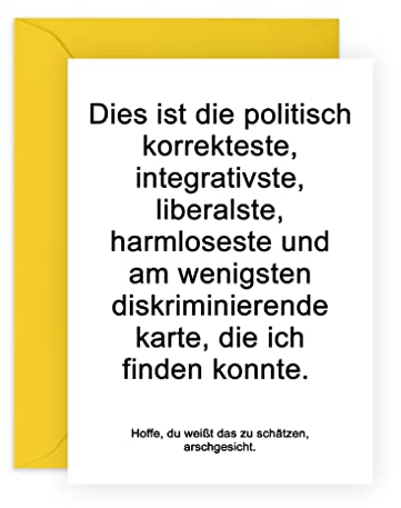 Central 23 Lustige Geburtstagskarte für Ihn – politisch korrekteste Karte – Grußkarte für Männer und Frauen – mit lustigen Aufkleber – recycelbar