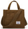 Tragetasche Frauen Kleine Umhängetasche Stilvolle Tote Handtasche für Frauen Cord Hobo Bag Mode Crossbody Tasche College Tasche 2023, Braun, Big