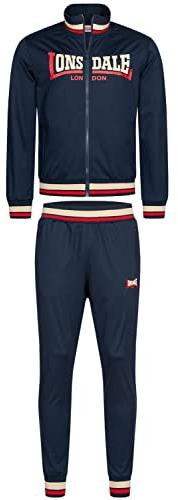 Lonsdale Herren POOLEWE Tracksuit, Navy/Red/Sand, L