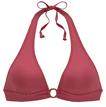 s.Oliver Damen Triangel-Bikini-Top mit herausnehmbaren Softcups, Zierring in Horn-Optik in der vorderen Mitte