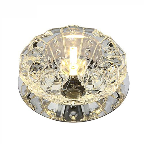 FAZRPIP Downlight LED de Cristal Luz de Techo empotrada Ultrafina LED de 4 Pulgadas 3W 5W Focos de Techo empotrados Modernos para Cocina, Sala de Estar, Pasillo 3000K / 6000K Seleccionable