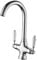Chrome Dual Handle Ceramic Lever Tap - High Arch Spout, Single Hole for Kitchen Sinks, Flexi Tails, Brass, DIY Fittings