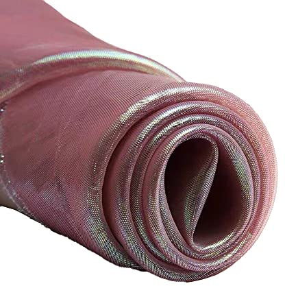 Wambere 150cmx5m Organza Stoffe,Glanz Satin Modestoff Dekostoff Kostümstoff Stoffe zum Nähen Meterware Dekorieren,Brautschleiern Hochzeitskleid Tischläufer Hochzeit Geburtstag Party Deko,Weinrot