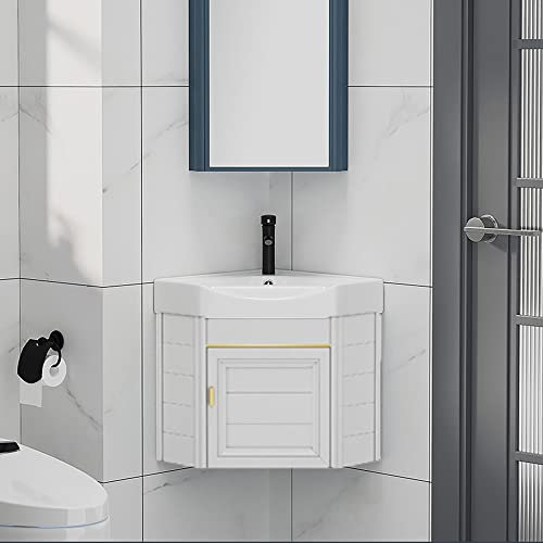 Meuble Salle De Bain, Meuble Sous Evier Salle De Bain, Petit Meuble De Salle De Bain D'angle Et Évier Utilitaire Lavabo Avec À Linge Évier Combiné Pour La Maison, La Cuisine, La Terrasse, La Buanderie