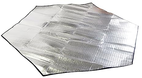 J26 XXL Picknick Isomatte Camping secheckig Hexagon Decke Alu Matte Garten Outdoor Stranddecke Beach wasserdichter Unterboden Aluminium Decke (250 x 250 cm)