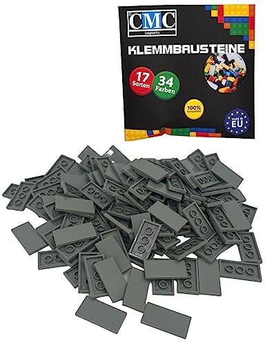 50 x Klemmbausteine Fliesen Tiles Bausteine 2x4 Noppen Kompatibel 34 Farben freie Farbenwahl (280 - Grau)