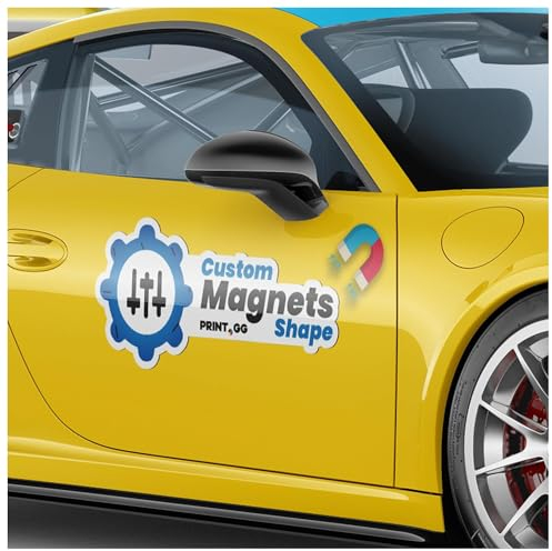 Personalisierte Auto Magnetschilder mit Wunschtext | Auto Aufkleber | Hochwertige Magnetfolie | Für Alle Autotypen | Wetterfest | Einfach Gestalten & Drucken | Abnehmbare Autotür Magnete | PRINT.GG