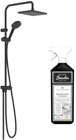 Colonne de douche ou bain douche sans mitigeur HANSGROHE Vernis Shape 230 EcoSmart noir mat + nettoyant Briochin