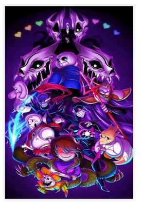 AAVEDA Game Undertale 17 Leinwand-Poster, Schlafzimmer-Dekor, Sportlandschaft, Büro, Raumdekoration, Geschenk, ungerahmt, 40 x 60 cm