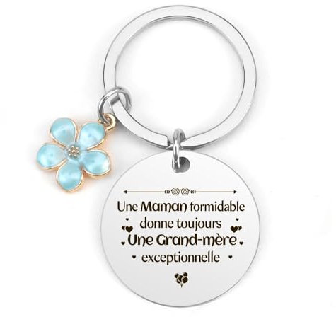 Cadeau pour Mamie - Porte-clés Bonne Fête des Grands-Mères, Idée Retraite et Noël