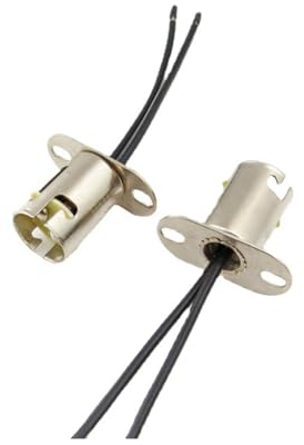 CGEAMDY 2 Stück Lampenfassung Adapter LED Glühbirne Fassung Halter Kabelbaum Fassungen Zubehör, Auto Glühbirne Draht Lampe Buchse Kabelbaum Stecker Pigtail(BA15D)