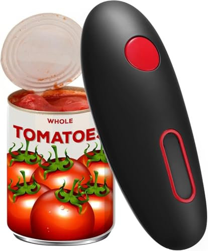 Sonhomay Ouvre-boîte électrique à bord lisse - Ouvre-boîte automatique - Interrupteur à un bouton - Ouvre-boîte automatique sans fil - Gadget de cuisine