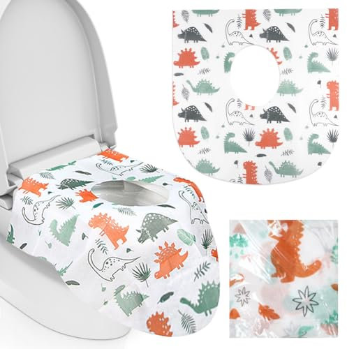flintronic Toilettenauflage, 24 Stück Einweg Toilettensitzbezug, Einweg Toilettenauflage,Wasserdichte Toilettenauflagen, Einzeln Verpackt, für Reisen, Geschäftsreise, Offentliche Toiletten