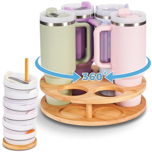 Create-ables Spinware Stanley Tumbler Organizer for Kitchen Cabinets, Stanley Cup Organizer for Cabinet, Stanley Cup Storage Organizer 40 oz, Stanley Cup Holder, Tumbler Storage, Tumbler Lazy Susan