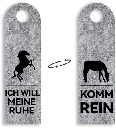 NICEIN 2PCS Bitte nicht Stören Schild - Komm Rein,Ich will Meine Ruhe,Rotes und Grünes Türschild Kinderzimmer,Türschild Bitte Nicht Stören,Pferde Mädchen Geschenk,Geschenke für Teenager(GrauⅡ)