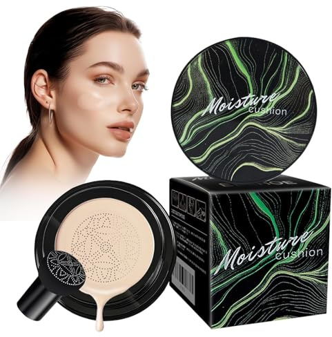 20g Air Cushion CC Cream, Pilzkopf Luftkissen CC Creme, Pilzkopf Flüssige Grundierung, Beauty Cream, Mushroom Head Air Cushion BB Creme Feuchtigkeitsspendende und Aufhellende (Elfenbeinweiß, 20g)