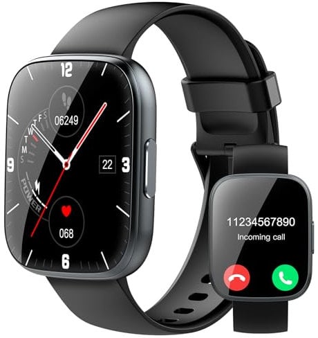 Smartwatch Herren Damen, 1,95 HD Fitnessuhr Damen mit Telefonfunktion, Smart Watch 112+ Sportmodi Fitnessuhr mit Herzfrequenz schrittzähler Schlafmonitor, IP68 Wasserdicht Sportuhr für Android iOS