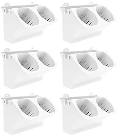 Macetas de pared blancas, 6 macetas de jardín verticales colgantes con sistema de riego automático para interiores y exteriores, soporte para macetas de pared