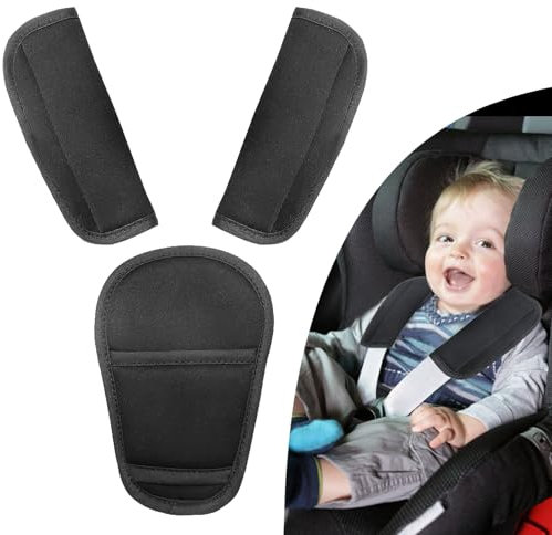 Gurtpolster Kinder 3 Pads Set Gurtpolster Universal Baby Autositz Gurtbezüge Kinderwagen Sicherheitsgurt Kissen für Neugeborene Baby Sicherheitsgurt Schulterpolster für Babyschale Autositz