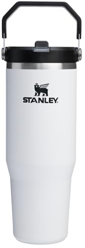 STANLEY IceFlow 2.0 Flip Straw Tumbler, 30 oz, Chalk | Easy Carry Handle | Twist On Lid and Flip Up Straw | Leak Resistant Water Bottle | Insulated Stainless Steel | BPA-Free