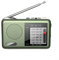 Rechargeable Portable Radio With AM/FM/SW Dual Bands And Lightweight Design For Easy Portability, ABS Construction, Green or Grey(Green)