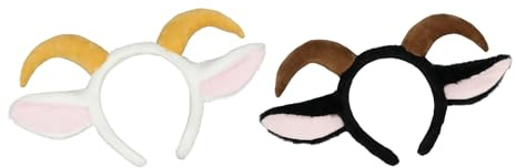 2 Stück Plüsch Haarreifen Mit Ziegenhörnern Lamm Stirnbänder Niedlich Kopfbedeckung Bühne Requisiten Täglich Haarschmuck Headband Halloween Cosplay Accessoire Kostüm Zubehör Für Fasching Karneval