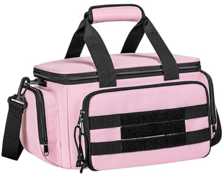 Sharplace Pink Tool Bag for Women Oxford Portable Toolbag Caddy with Shoulder Straps, Travel Tote Bag, Womens Versatile Office Storage Cosmetics Toolbag Tool Tote Bag