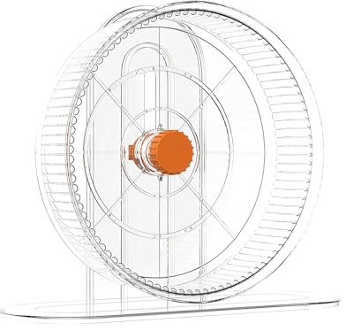 Ziyonix Hamsterrad, 21cm Leise Laufrad Hamster mit Verstellbare Ständer, Hamster Rad Plastik Rutschfeste Transparent Laufscheibe Spielzeug für Totoro Mouse Eichhörnchen Chinchillas Kleintier Haustier