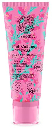 Natura Siberica C‑Berrica Pink Calluna Micro‑Exfoliating Face Scrub – Gesichtspeeling mit Vitamin C – entfernt abgestorbene Hautzellen, glättet & verfeinert Hautbild – sanfte Reinigung – 100 ml