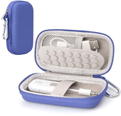 Linp Small Hard Travel Case for AirFly SE/Pro/Pro 2/Duo & Avantree Relay Bluetooth Transmitter Receivers, Protective Storage Bag for Wireless Audio Adapters and Headphone Airplane Gadgets (Blue)