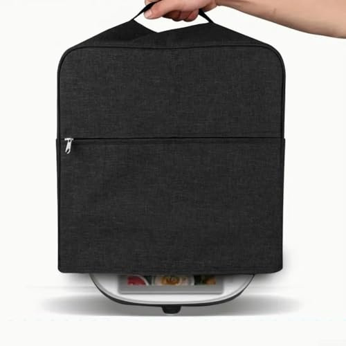 MeevrgR Doppellagige Abdeckung für Thermomix für TM5 / TM6 - Wasserabweisender Oxford-Stoff Staubschutz mit Seitentaschen, Schwarz (34x34x34cm)