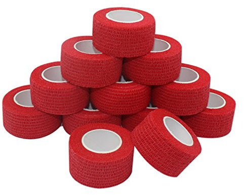 COMOmed selbstklebender verband elastische binde handgelenk bandage pflaster rolle Dog Bandagen Tierische Bandagen Rot 2.5 cm X 4.5 m 12 Bände