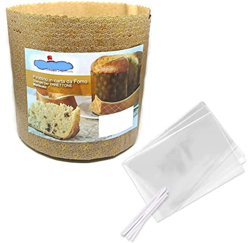 Molde Panettone 500g Alto – 10 piezas – pirottino desechable de papel de horno - Ideal para panettoni, Panettone gastronomico, tartas de Navidad, pandoro ecc. [Dream's Party]