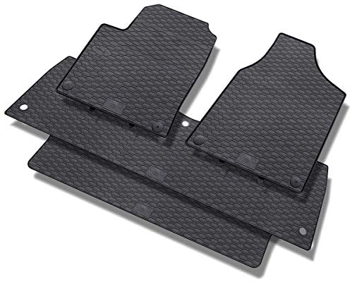 Mossa - Gummifußmatten Auto kompatibel mit VW Volkswagen Sharan Van (1995-2010) schwarz Gummimatten Gummi Fußmatten 2