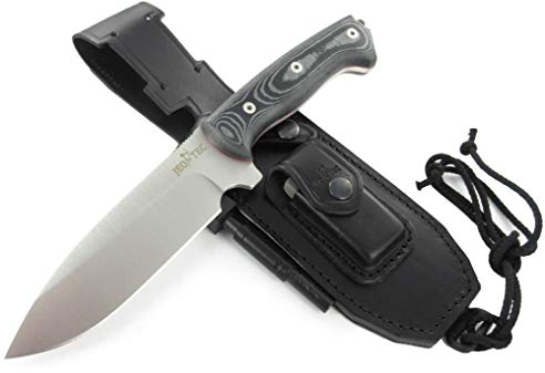 JEO-TEC Nº39 - Coltello Full Tang da Sopravvivenza Caccia Pesca Outdoor Campeggio, Coltello a Lama Fissa di 14,5 cm, acciaio inox MOVA, Custodia, Fatto a mano in Spagna