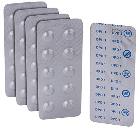 Blueborn 50 x DPD 1 Test-Tabletten Wassertest für freies Chlor in Pool & Schwimmbad Wasser