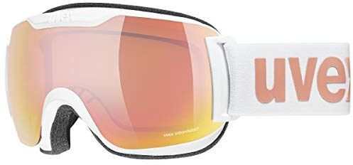 uvex downhill 2000 S CV - Skibrille für Damen und Herren - Filterkategorie 2 - konstraststeigernd - white/rose-orange - one size