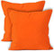 Encasa XO Baumwoll-Kissenbezüge, 2er-Set I 18x18 in (45x45 cm) - Orange I kein Einsatz I einfach Kissenbezüge I Maschinenwaschbar | Nur Innen benutzen