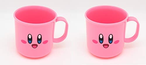 OSK Taza de plástico Taza 200ml para niño Fiesta de niños, Hecho en Japón, Kirby's Dream Land, Kirby Pink, Juego de 2 Tazas C-1 PK