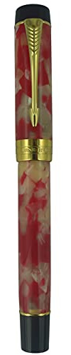 Jinhao Century Series 100 Fountain Pen, Koi Red, 18KGP Fine Nib With Ink Converter, Arrow Clip, Gift Box