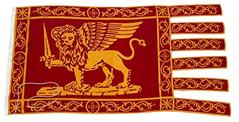 NS Bandiere | Bandiera Serenissima Repubblica Venezia San Marco Leone Spada Code Staccate cm 95x175 Tessuto Nautilus 130gr m²