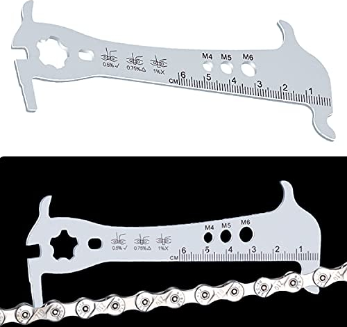GMMG Kettenlehre Kettenmesslehre 125 * 45mm Fahrrad Kettenverschleißlehre Edelstahl Kettenprüfer Kettenmesslehre Multitool Für Fahrräder
