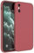 Mixroom - Coque étui pour iPhone X/iPhone XS protection couvre appareil photo en silicone TPU mat avec bords plats couleur rouge