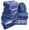 Travel Packing Cubes, Toifucos Multifunction 8pcs/set Luggage Organiser Compression Suitcase Essential Bag, Navy Blue