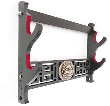 GOODSDS Gepolsterte Schwertwand-Halterung Katana-Stand Samurai-Schwerthalter-Anzeige-Rack,2 Tier